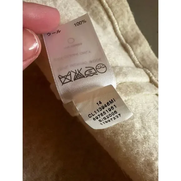 VTG Classiques Entier Cream Merino Wool Jacket Crochet Floral Buttons Size M - Picture 11 of 12